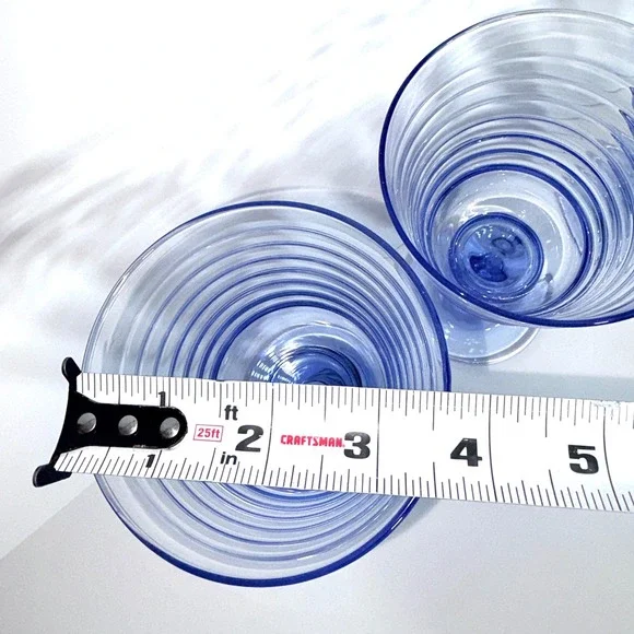 Vtg SET of 4 LIBBEY Sirrus Light Blue Wine Water Goblets- Spool Stem Glasses - Picture 8 of 16